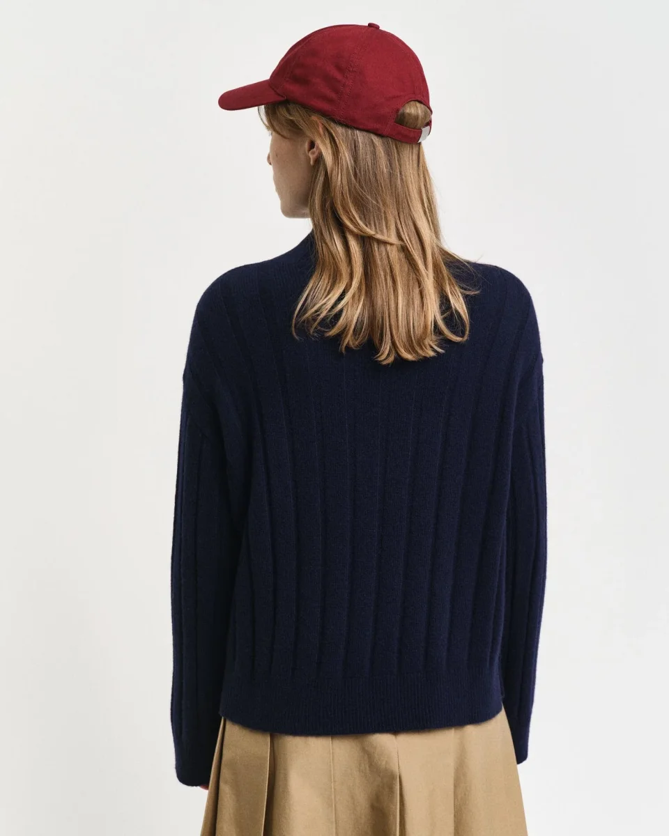 WIDE RIBBED WOOL STAND COLLAR - Image 3