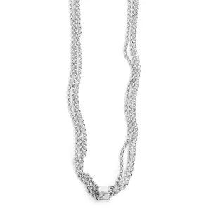 Neckl,45cm+extn. 3rows w/scuptured SP