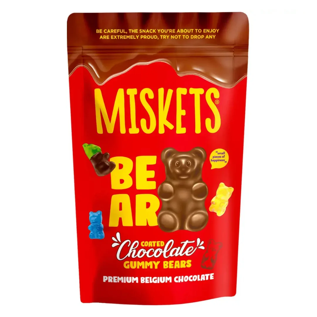 MISKETS MILK CHOCOLATE COATED JELLY BEAR 120g