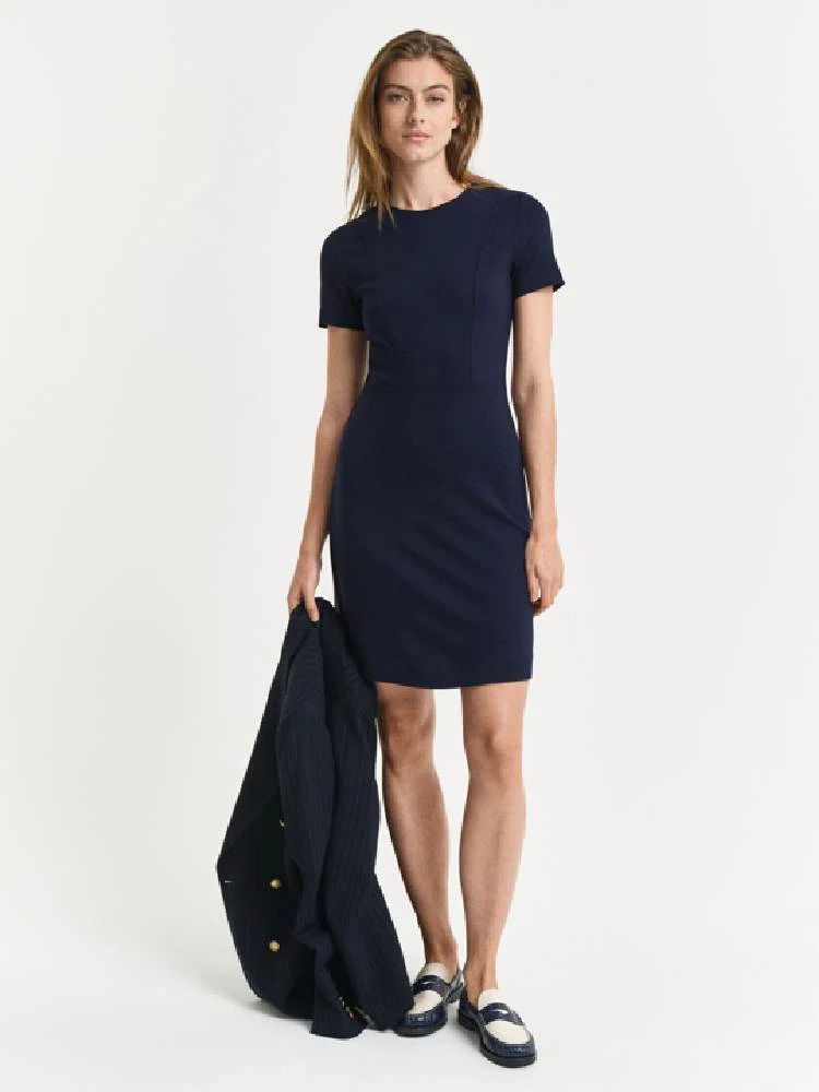 FIT AND FLARE SS JERSEY DRESS - Image 4
