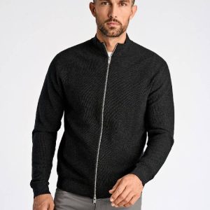 100% merino zip through knit