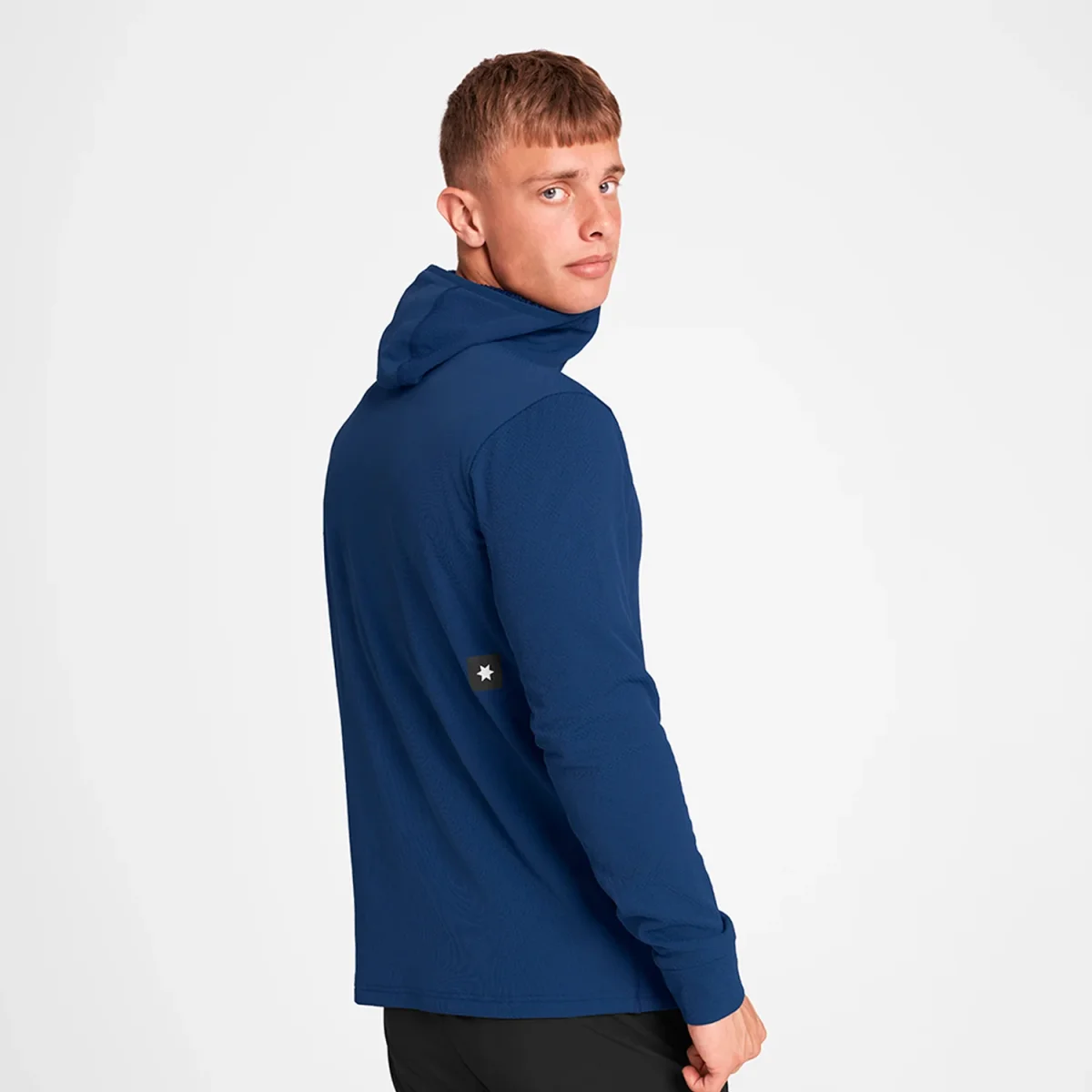 COMBAT HALF ZIP FLEECE HOODIE | BLUE - Image 7