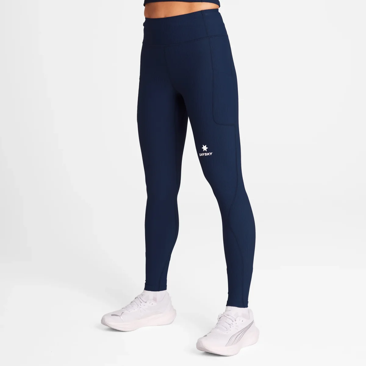 W COMBAT+ RIB LONG TIGHTS | BLUE - Image 2