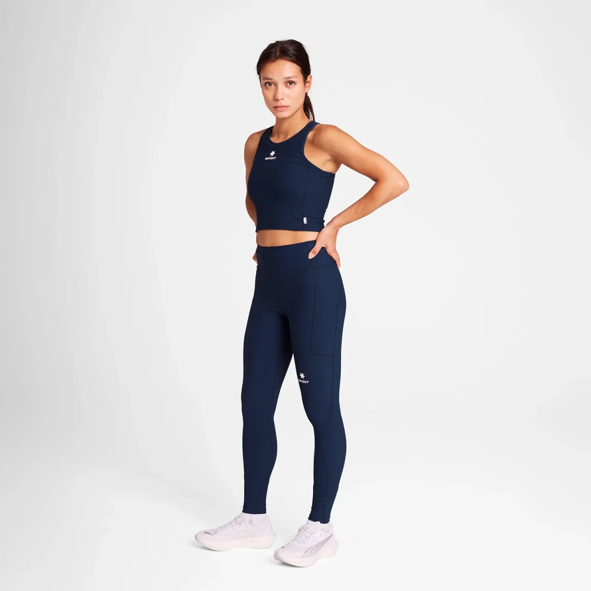 W COMBAT+ RIB LONG TIGHTS | BLUE - Image 5