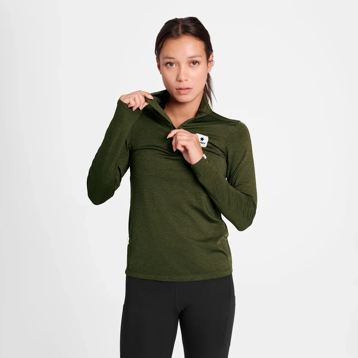 W PACE HALF-ZIP LONGSLEEVE | GREEN - Image 4