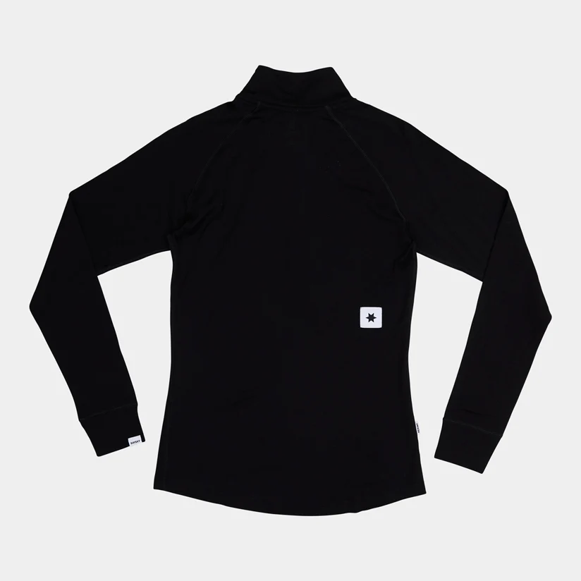 W MERINO BASELAYER LONGSLEEVE | HALF-ZIP BLACK - Image 8